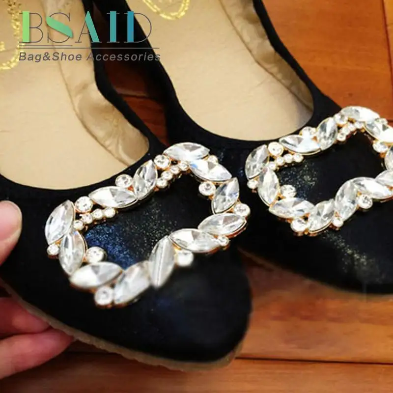 BSAID горный хрусталь украшения для обуви очаровательные зажимы аксессуары для женщин обувь сандалии сумка декоративная ткань украшения в