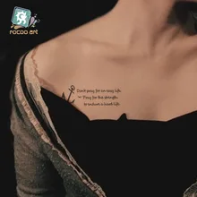 HC-210/Новейшая Красивая татуировка, временные татуировки для тела, водостойкие буквы, якорь, темпотату на груди, на запястье для мужчин и женщин