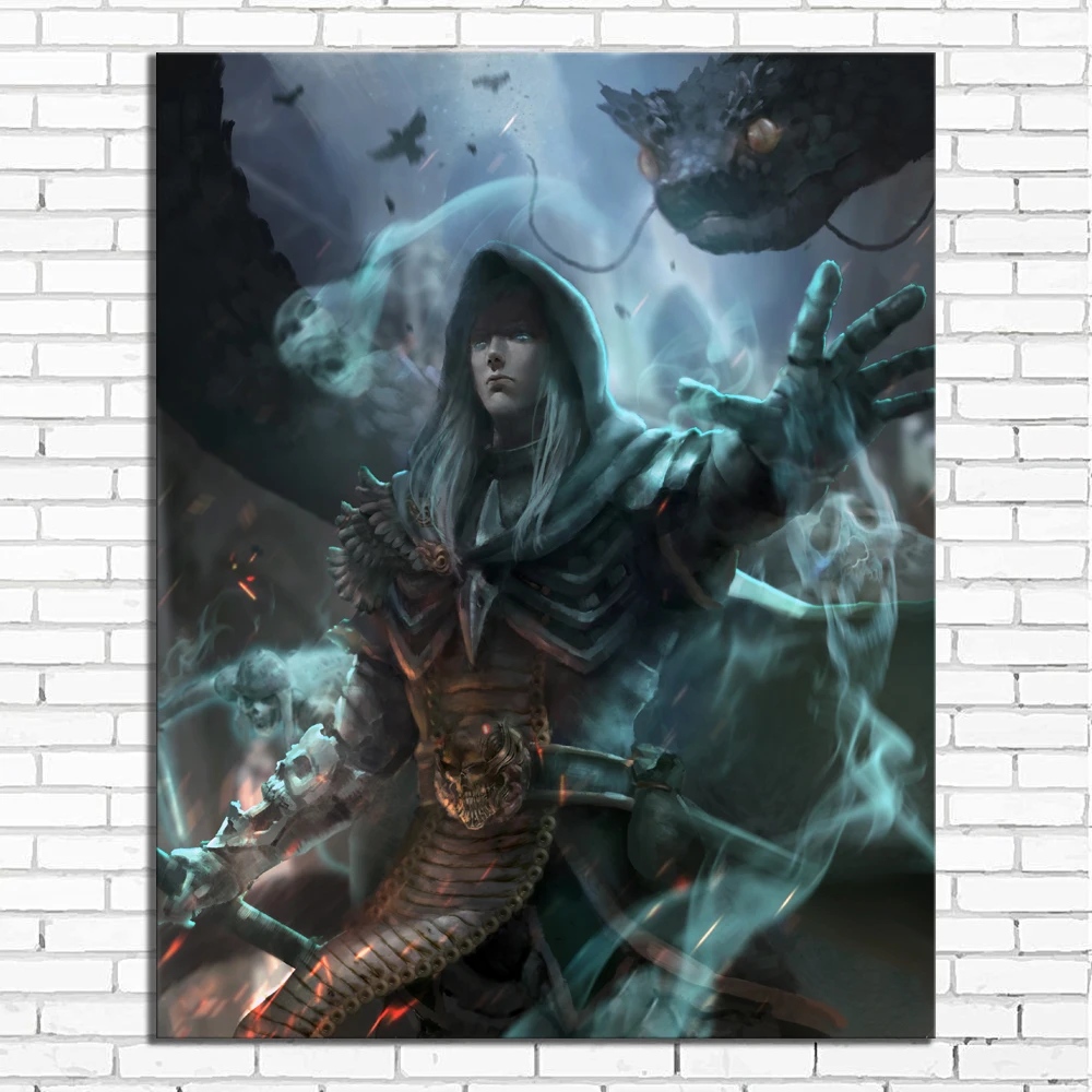 

Home Decor Canvas Picture 1 Piece Diablo Necromancer Rathma Video Game Painting Poster Wall For Home Canvas Painting Wholesale