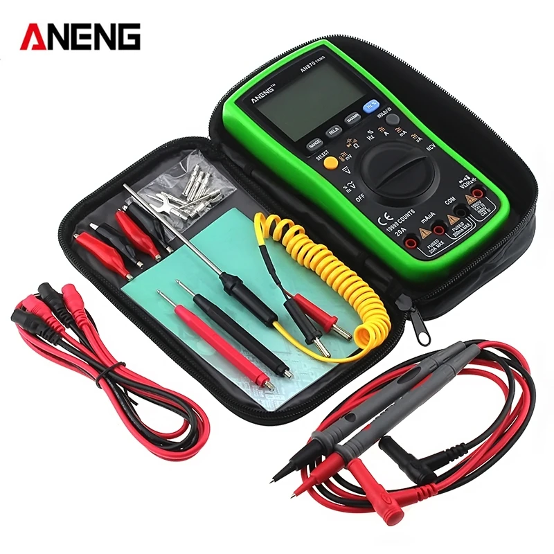 

ANENG AN870 Digital Multimeter Auto Range 19999 Counts True-RMS NCV AC/DC Voltage Current Capacitance Resistance Frequency Meter