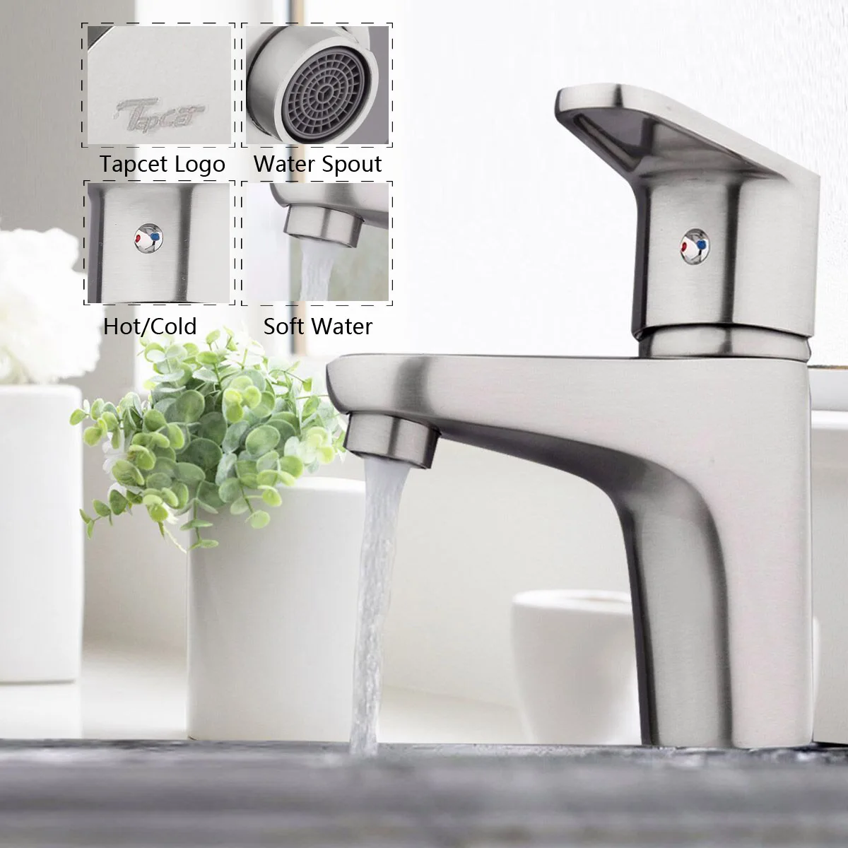 

Xueqin Nickel Brushed Bathroom Sink Faucet Taps Single Handle Single Hole Basin Mixer Tap Bathtub Kitchen Faucet Cold And Hot