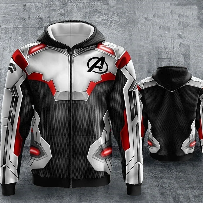 Avengers Endgame Quantum Realm Sweatshirt Costume Cosplay Adult Hoodies Halloween Christmas Carnival Superhero Pants Zipper