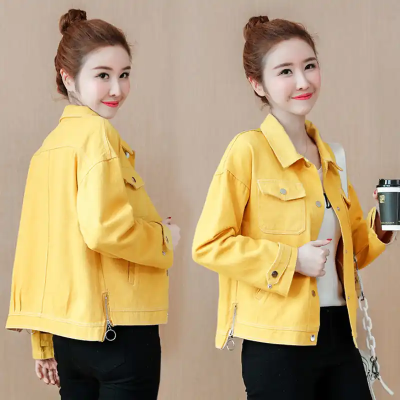 ladies short yellow jackets