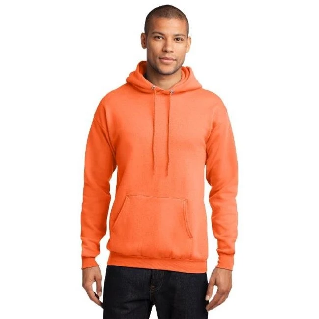 Port &amp Company PC78H Mens Core Fleece Pullover Hooded Sweatshirt Neon Orange - Extra Large | Мужская одежда