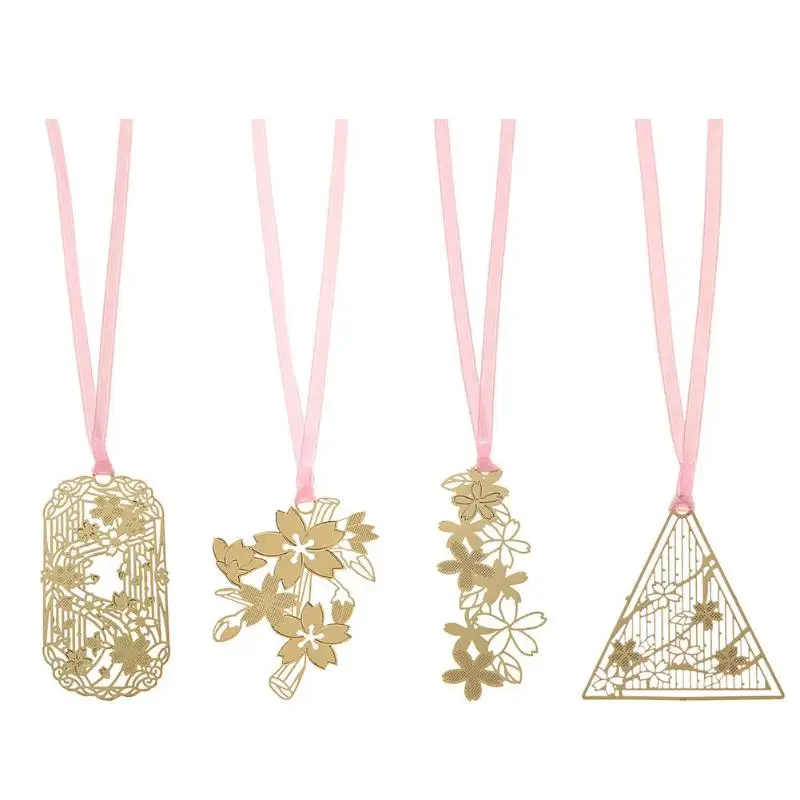 Креативный Цветок сакуры мини полые металлическая Закладка Подставка для книг студенческий подарок