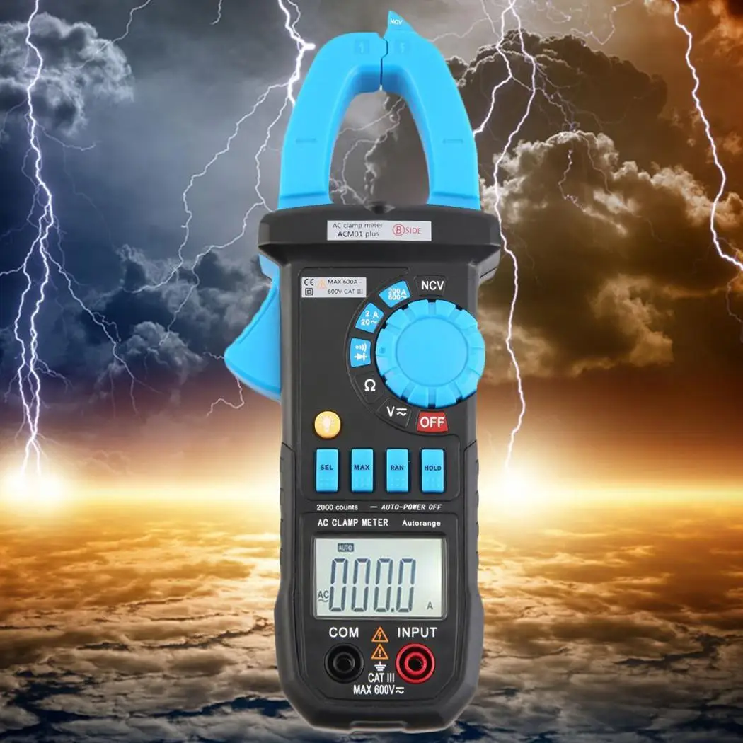 

BSIDE ACM01 PlUS Digital AC 600A 0C~40C AC 600V 1999. -10C~50C Clamp Multimeter Volt 0.1%-99.9% Yes Amp Tester
