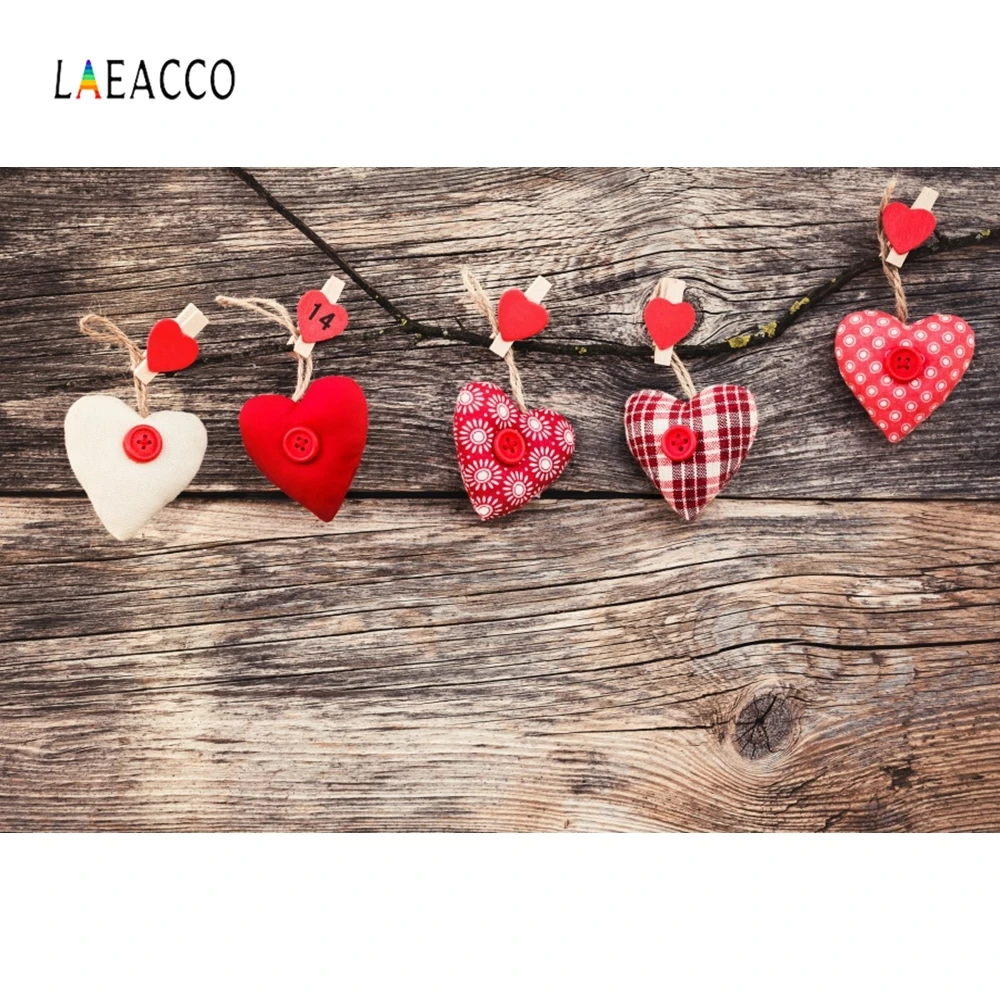 

Laeacco Wooden Board Heart Backdrop Baby Portrait Photography Backgrounds Customized Photographic Backdrops For Photo Studio