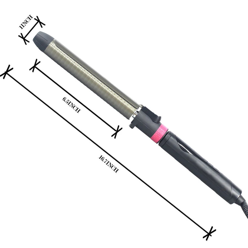 Beli Gladay Rambut Atlet Curling Putra dengan Kontrol Manual Memutar Klip Rambut Curling Wand 0.75 Inci Bergelombang Keriting Rambut Curling Iron