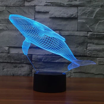 

Creative 3D LED Touch Night Light Whale Table Lamp 7 Colors Changing Home Bar Desk Decor Lights