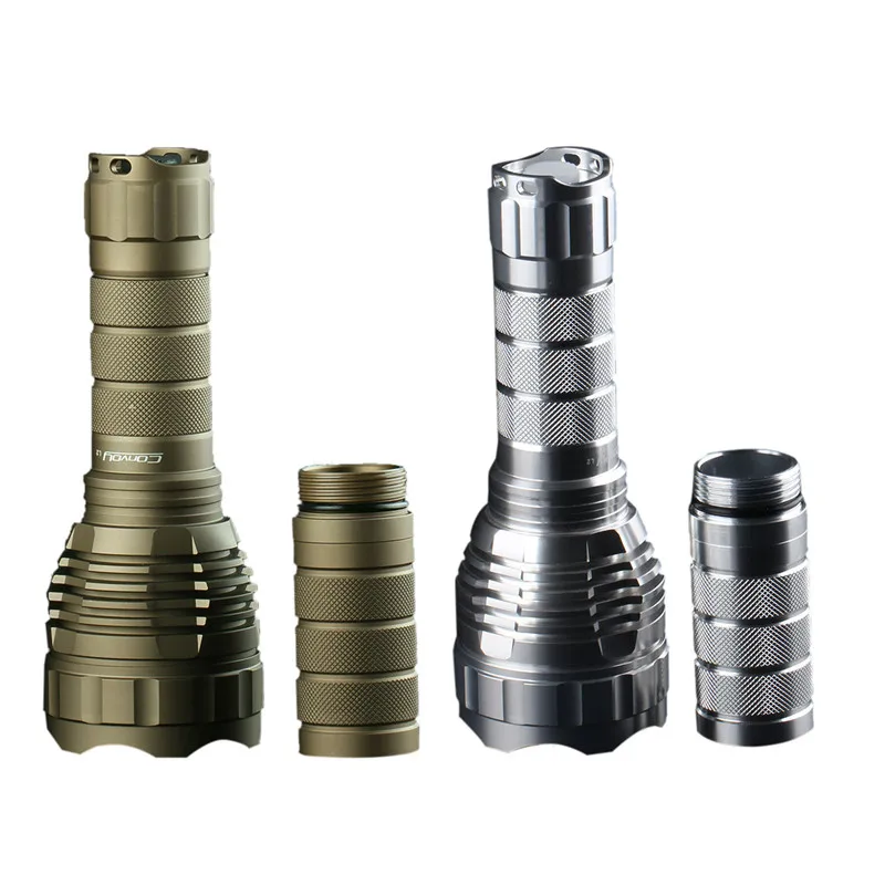

1Pcs Sand Silver Color Convoy L2 DIY 18650/26650 Extension Tube Flashlight Body Host Without LED and Driver Lighting Accessories