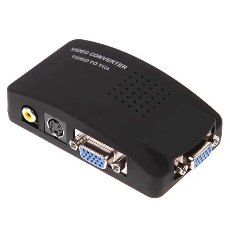 AV RCA композитный домашний аудио и видео S вход в VGA выход монитор конвертер адаптер