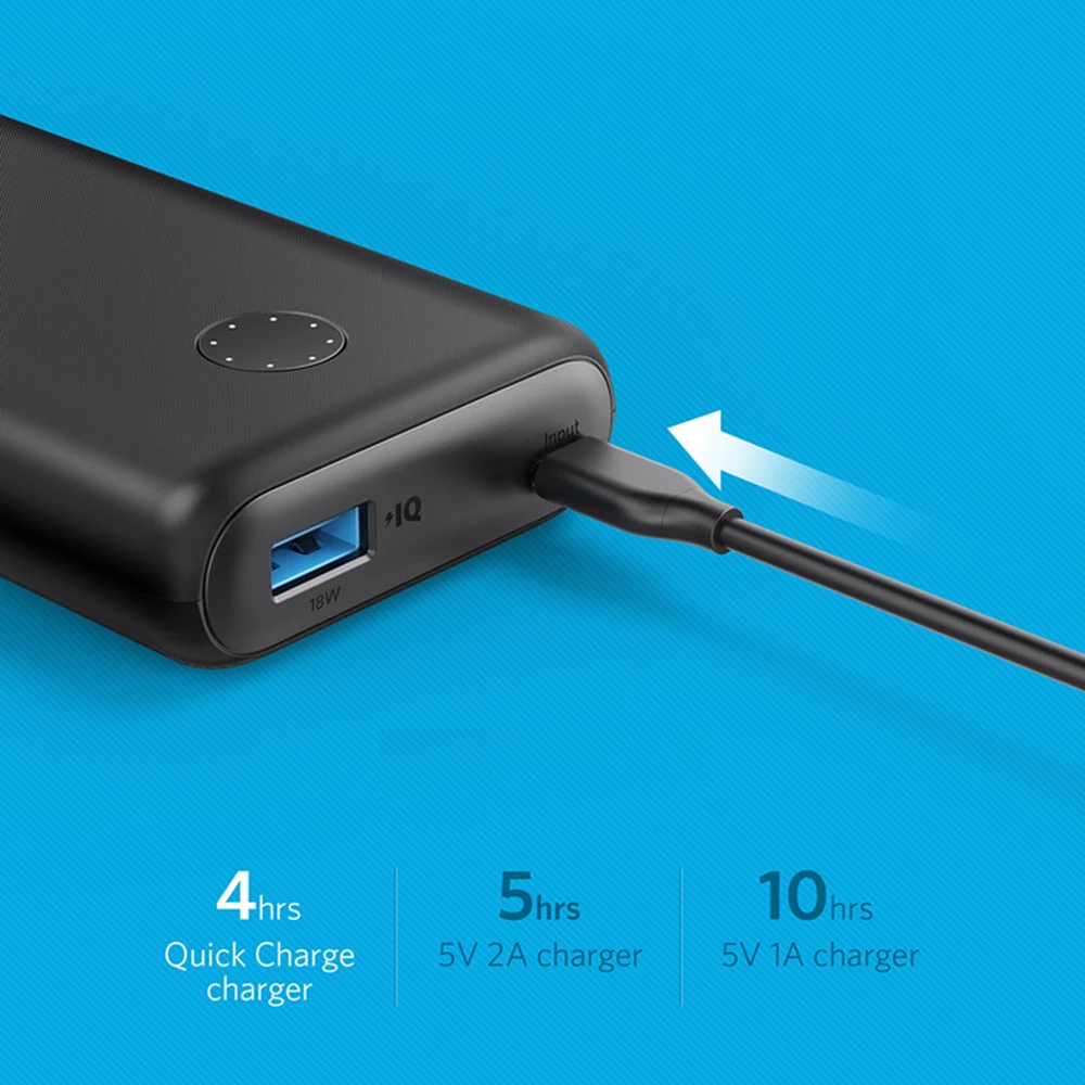 Внешний аккумулятор Anker PowerCore II 10000 usb microUSB портативное зарядное устройство