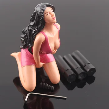 

Brunette Beauty Pink Dress Lady Glamorous Goddess Sexy Girl Custom Car Manual Stick Gear Shift Knob Lever Shifter Universal