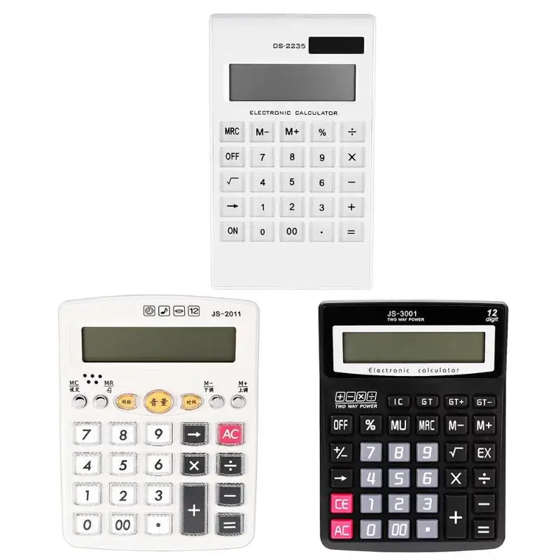 

12 Digits Small Electronic Calculator Stationary Office Calculate Tools