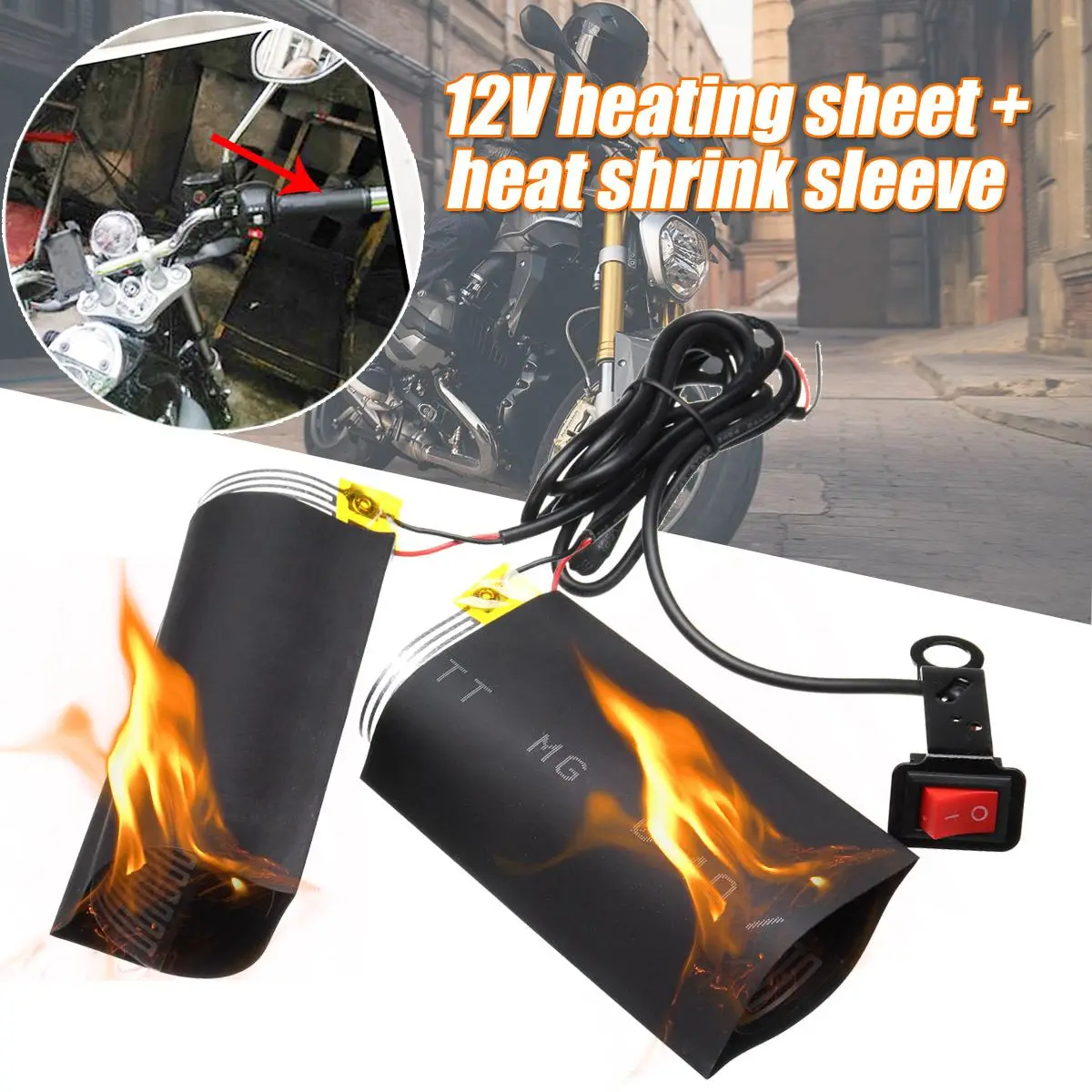 

Universal Heated Grips 12V Motorcycle Heated Steering Wheel Heating Handle Kit Insert Handlebar Pad For Motorcycle Handle
