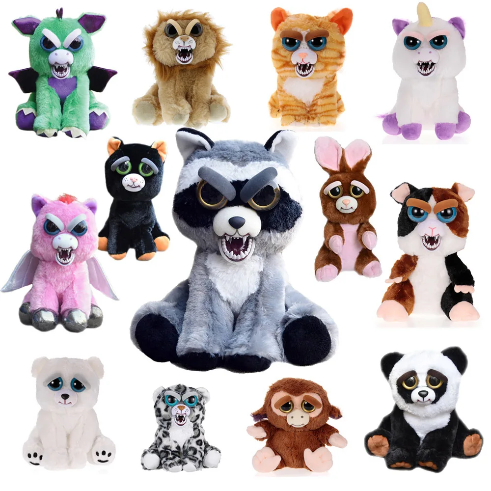 Toys 2019 New Feisty Pets Roaring Angry Toy Children Gift Change Face Stuffed Animal Doll Plush Toys For Kids Cute Prank toy