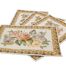 Жаккардовый дизайн декора 1" x 12,6" Элегантная розовая салфетка под прибор в виде цветка для стола, столовой, кухни