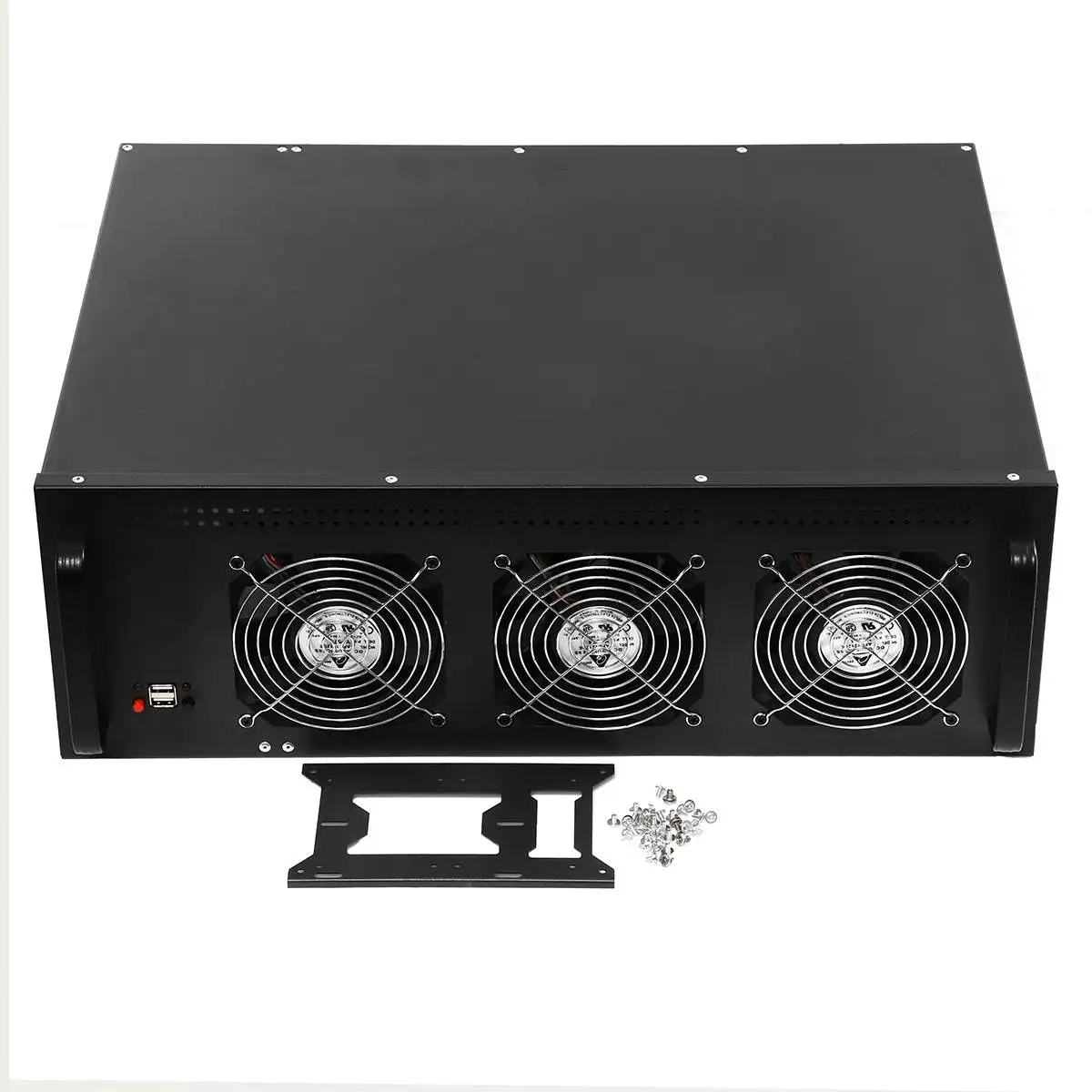 

Newest 6GPU 3 Fans Mining Frame Rig Grahics Case coin miner minning case Mining Rig Case Computer For /onda D1800-BTC main board
