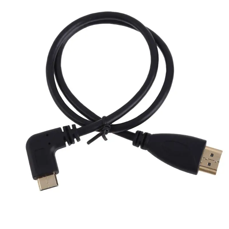 50 см HDMI к MINI HDMI 90 кабель с г-образным штекером 1080 P для видеокамеры планшеты PC