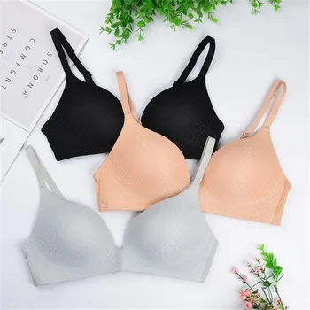 

SVOKOR Japan Wire Free Bras For Women Push Up Bra Solid Color Bra Simple Double Breasted Lingerie Comfortable Women Sexy Bra