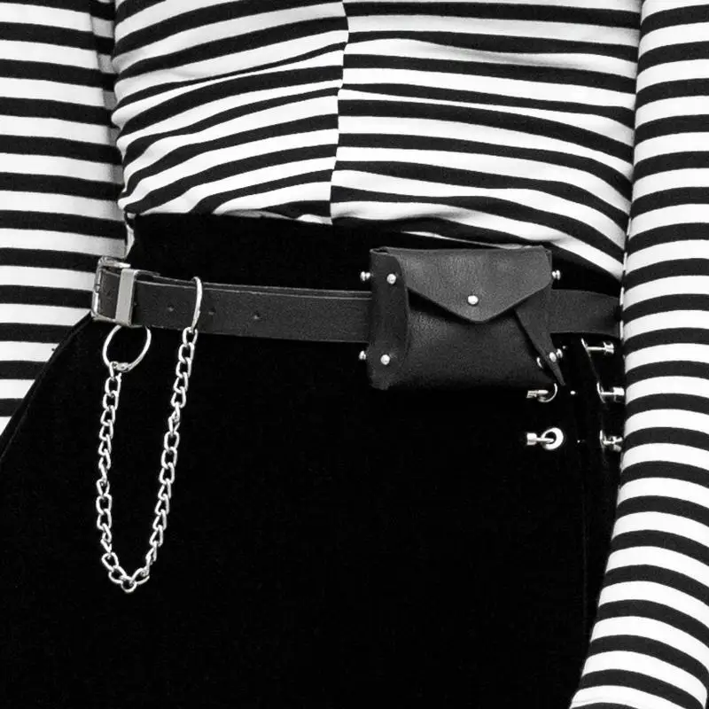 

Punk Rave Women's Retro Faux Leather Chain Belt Detachable Multi-Functional Fanny Pack PS114YD