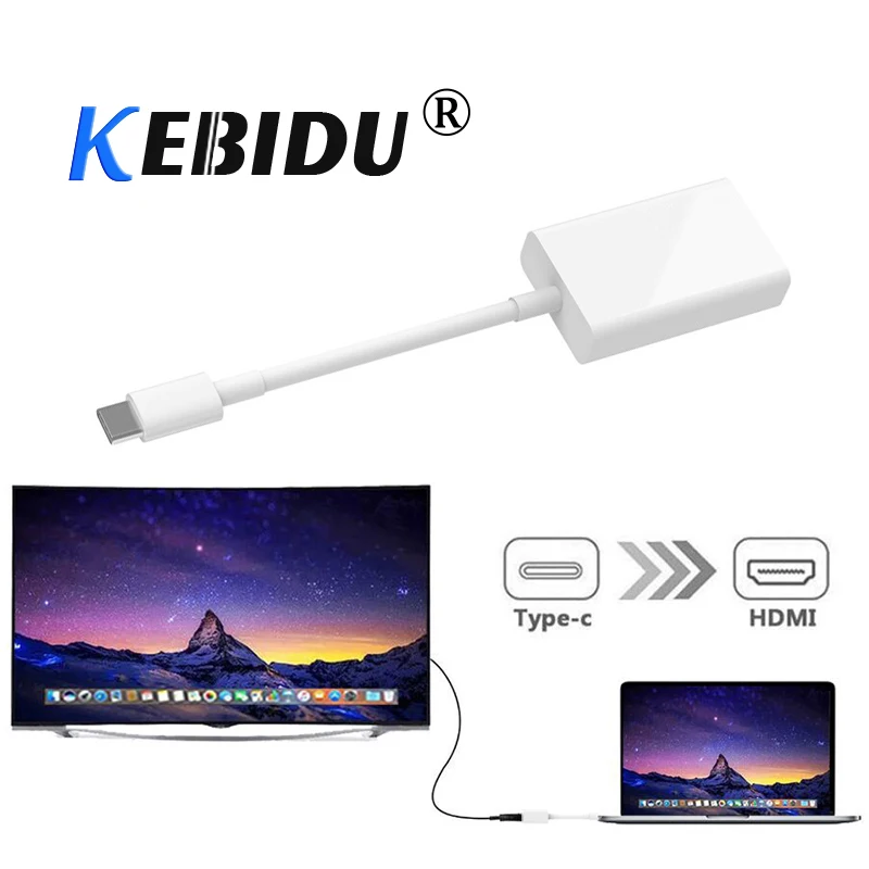 

kebidu New 4K Type C 3.1 to HDMI Male TO Female Cable Adapter Converter for iMac Macbook for SAMSUNG USB C to HDMI Adapter