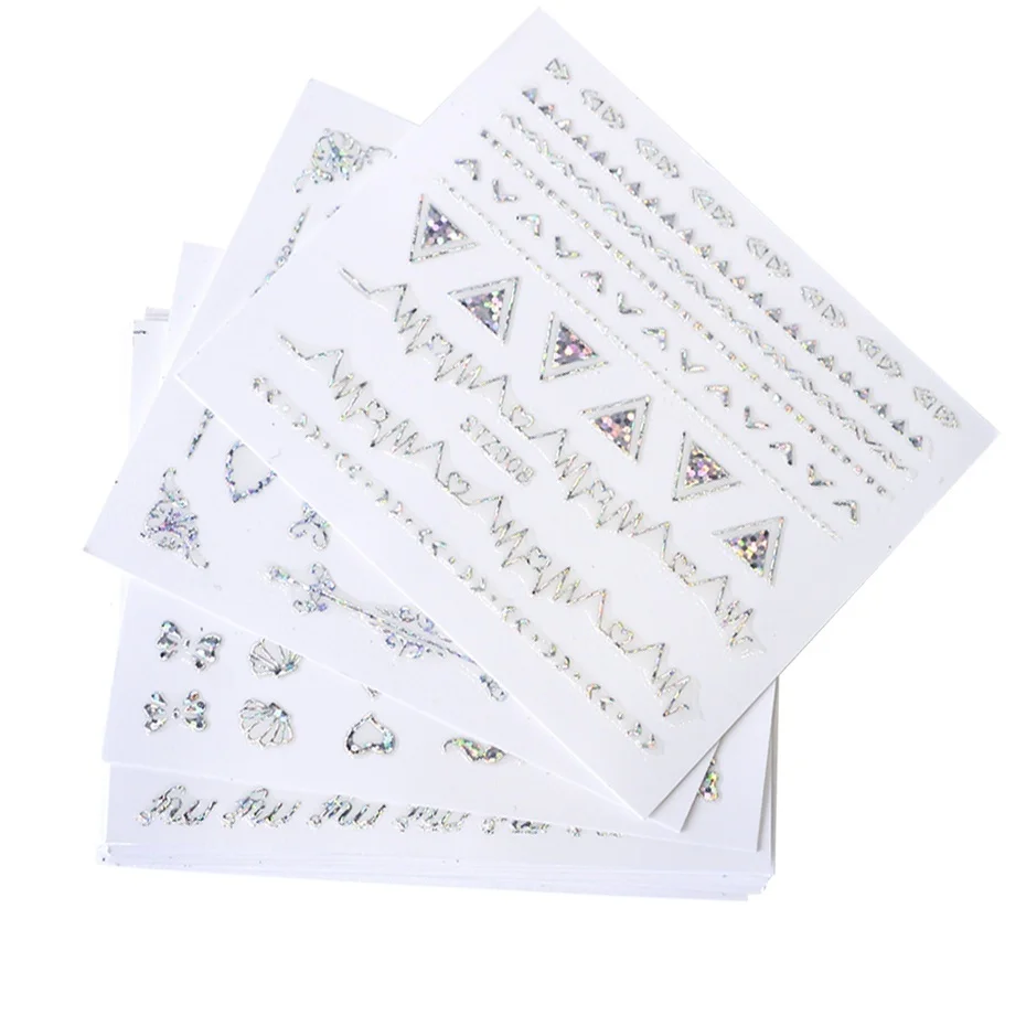 

24pcs Mix Designs Bling Bling Rainbow Decals 3D Nail Sticker DIY Beauty Foils Nail Art Manicure Polish Gel Decor