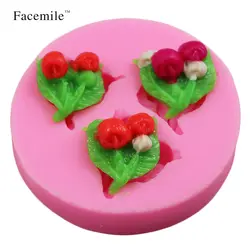 3 отверстия вишня ягоды Мыло Конфеты Желе сахарное Желе Форма для выпечки торт Decorationg помадка подарок форма для выпечки