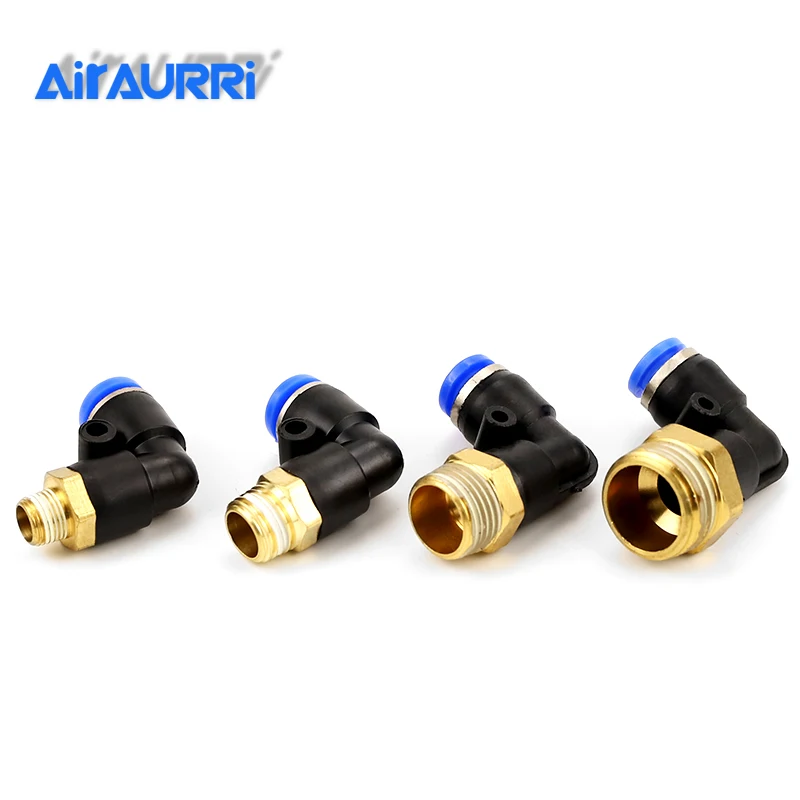 

Pneumatic Male Elbow Connector L type Fitting PL OD 4 6 8 10 12mm - 1/8'' 1/4'' 3/8'' 1/2'' Tube Air Push In