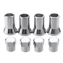 4 pcs TR413 Chrome Car Truck Pneu Pneu Da Roda Da Haste Da Válvula Caps Hex com Manga Cobre Acessórios Do Carro