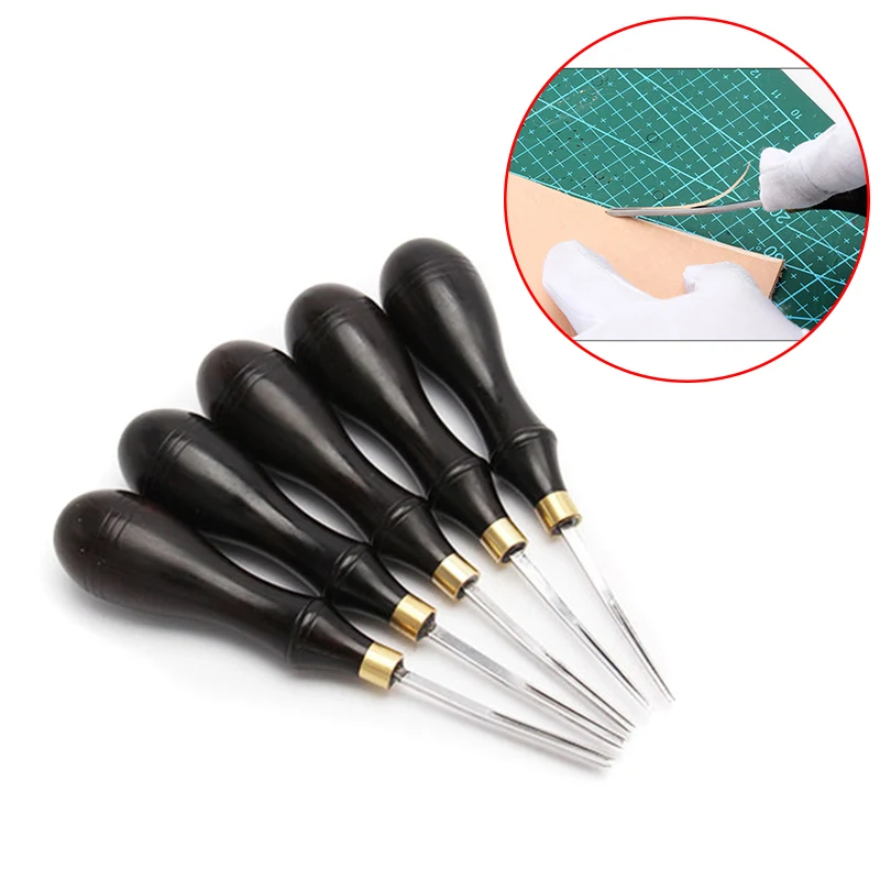

DIY Leathercraft Edge Beveler Wood Handle Edge Cutting Skiving Beveling Leather Craft Tools WXV Sale
