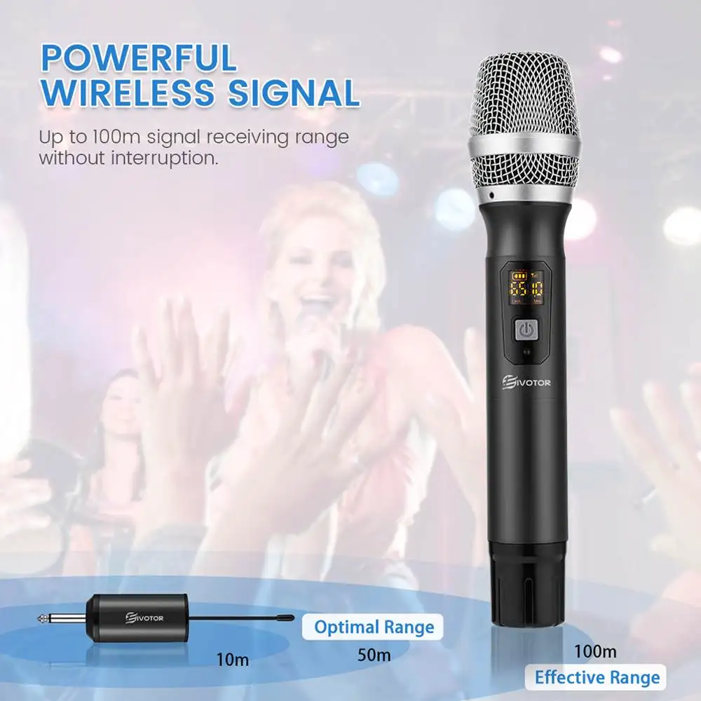 

25 Channels Wireless Microphone Auto Sync Wireless Dynamic Cardioid Polar Pattern Microphone System with Receiver