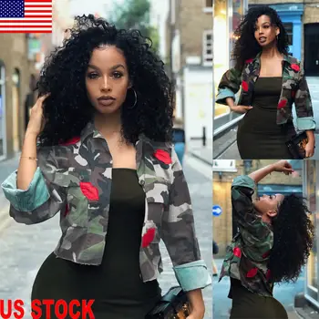 

2018 Fashion Women Lady Camouflage Military Army Short Shirt Jacket Outwear Coat Tops new