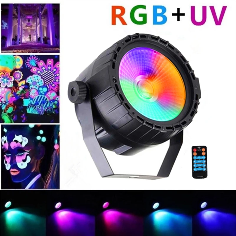 Беспроводной пульт дистанционного управления 30 Вт RGB+ УФ-эффект COB светодиодный сценический светильник светодиодный Par Светильник DMX512 сценический светильник ing лампа для вечерние украшения бара