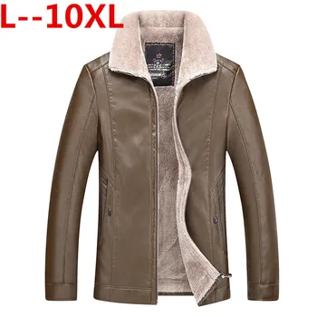 

Plus 10XL 8XL 6XL Winter Fur Coat leather jacket male sheep skin leather winter coat men integrated pile with thick warm jacket