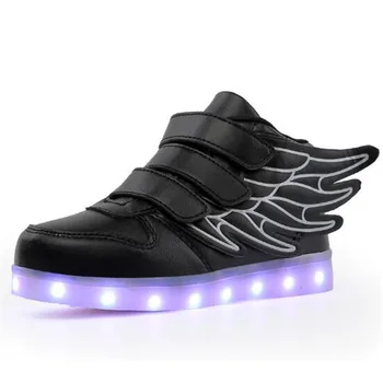 

New Spring/Autumn Casual Shoes Children LED Light Shoes USB Charging High Top Boys Sneakers Student Kids Girls Glowing Shoes 02B