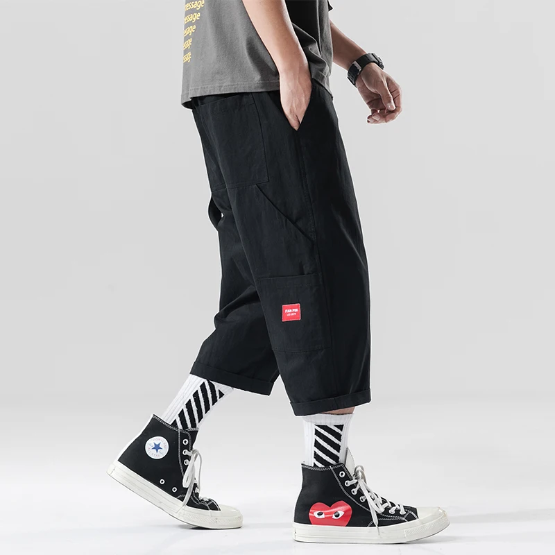 

2019 summer thin section seven casual pants men plus fat large straight leggings Korean version of the trend of fat men's pants
