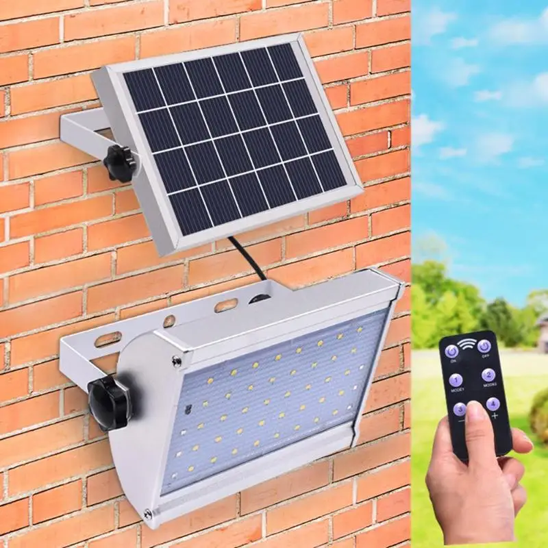 

6W 46 LEDs Solar Sensor Wall Light Outdoor Security Floodlight Solar Light Microwave Radar Sensor 2-mode Switch Remote Control