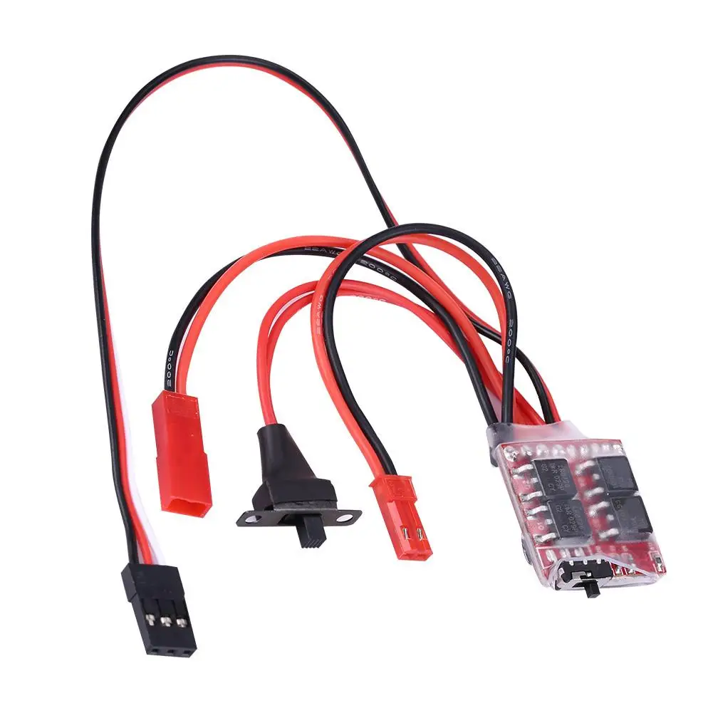 Pack of 4 powerday RC 10A Car Boat Brushed Speed Controller for 1//16 1//18 1//24Car Boat Tank Without ESC Brake Work with 130//180//260//280//380 Brushed Motor