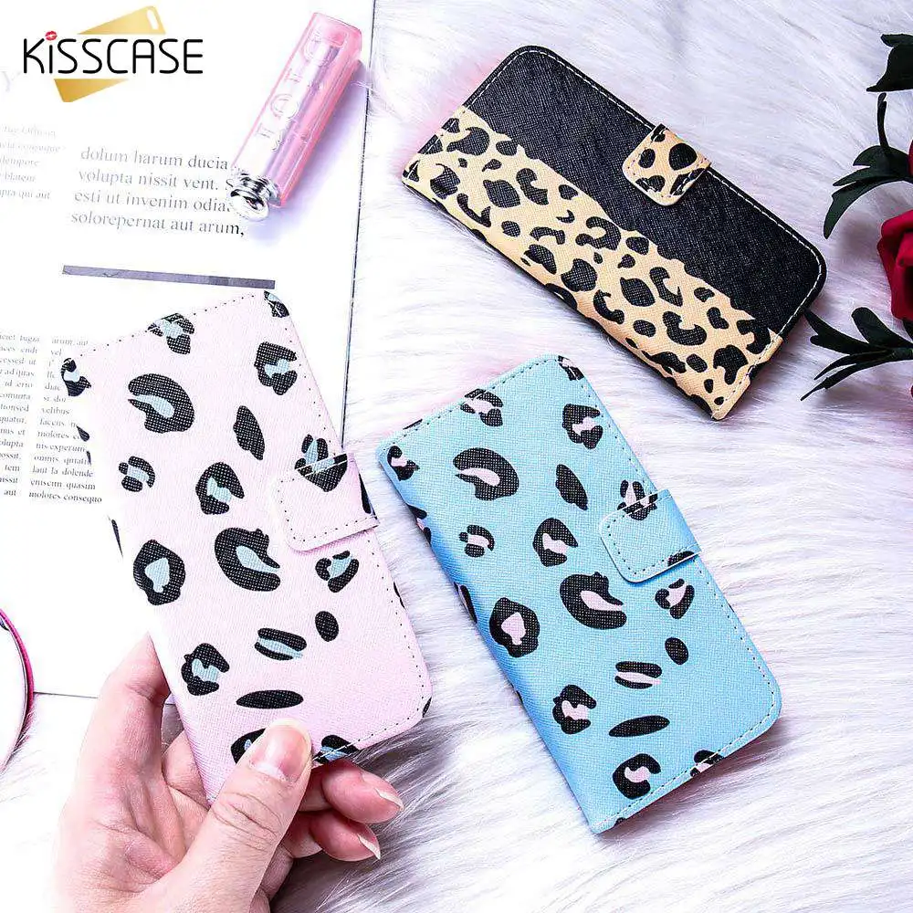 KISSCASE Fashion Leopard Phone Case For iPhone 7 8 Plus Leather Flip X XR XS MAX 6 6s Wallet Cover Fundas |