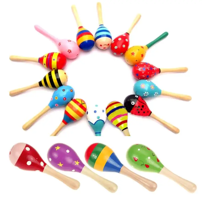 

1pcs Colorful Wooden Children Musical Instrument Baby Child Musical Instrument Rattle Shaker Party Children Gift Toy