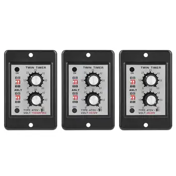 

On Off Twin Timer Relay Knob Control Time Switch ATDV-YC 6S-60M New 2019