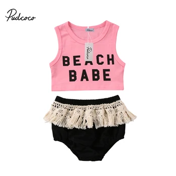 

Baby Girls Crop Top Vest Sleeveless Tassels Shorts Cotton 2pcs Clothes Summer Cute Newborn Kids Baby Girl Clothing Set 6M-3T