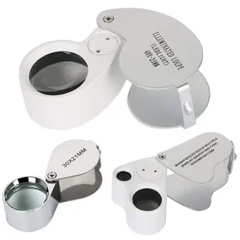 

3-Piece Set Of Magnifying Magnifying Glass 30, 40, Double 30/60 Magnifying Glass With Led Light