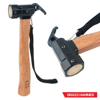 

New Outdoor Hexagonal Hammer Multifunctional Tent Camping Nail Hammer Anti-slip Damping Buffer Brass Shark Hammer Q1418CMD