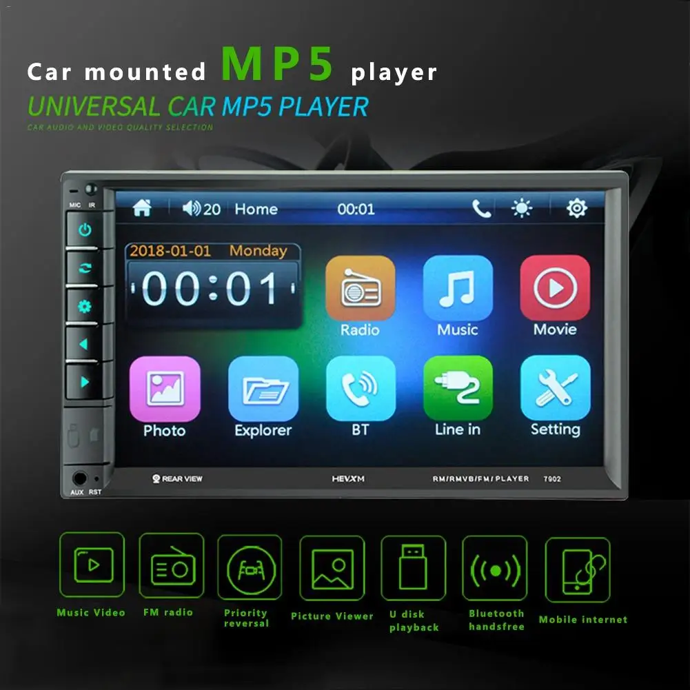 

New 7 Inch MP5 Player 2 Din Built-in Bluetooth Car MP5 Player Wireless Audio Streaming Hands Free Car MP5 Player Drop Shipping