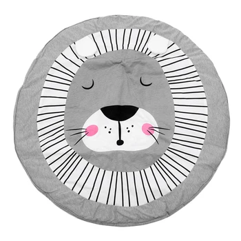

90CM Kids Play Game Mats Round Carpet Rugs Mat Cotton Crawling Blanket Floor Carpet For Kids Room Decoration INS Baby Gifts li