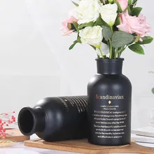 Nordic черный гидропонное стекло ваза завод Искусственные цветы дом украшения и свадебные украшения стола