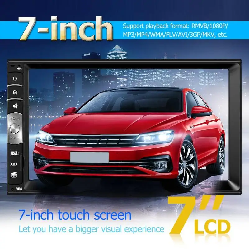 

Universal 7.0 Inch 1024*600 HD Touch Screen 2DIN Car Stereo MP5 Player Bluetooth MP3 RDS AM FM Radio USB Car Multimedia Player