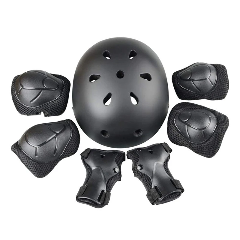 

Children's Sports Protective Equipment, 7PCS Knee Pads Elbow Pads Wrist Guard Helmet Protection Kit Outdoor Inline Skates Skat